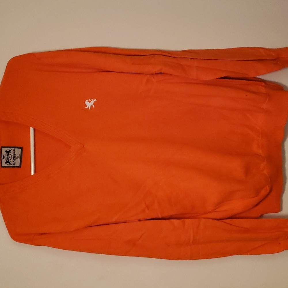 NwOT Express V-Neck Sweater X-Large Orange